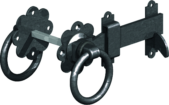 ring latch black 6 inch